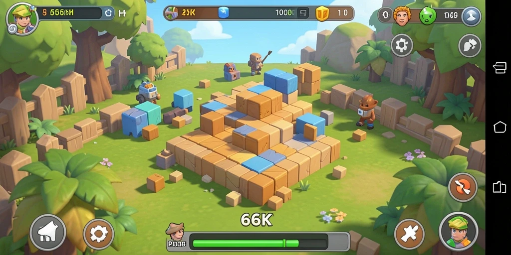 Screenshot gameplay 66K menampilkan tantangan puzzle yang menarik.