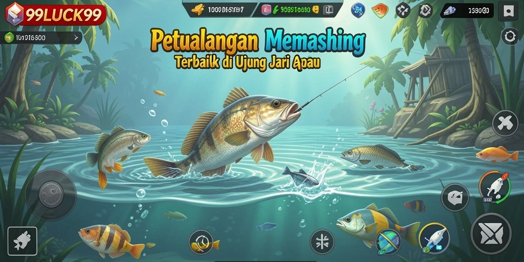 Tampilan menarik dari gameplay memancing di 99LUCK99.
