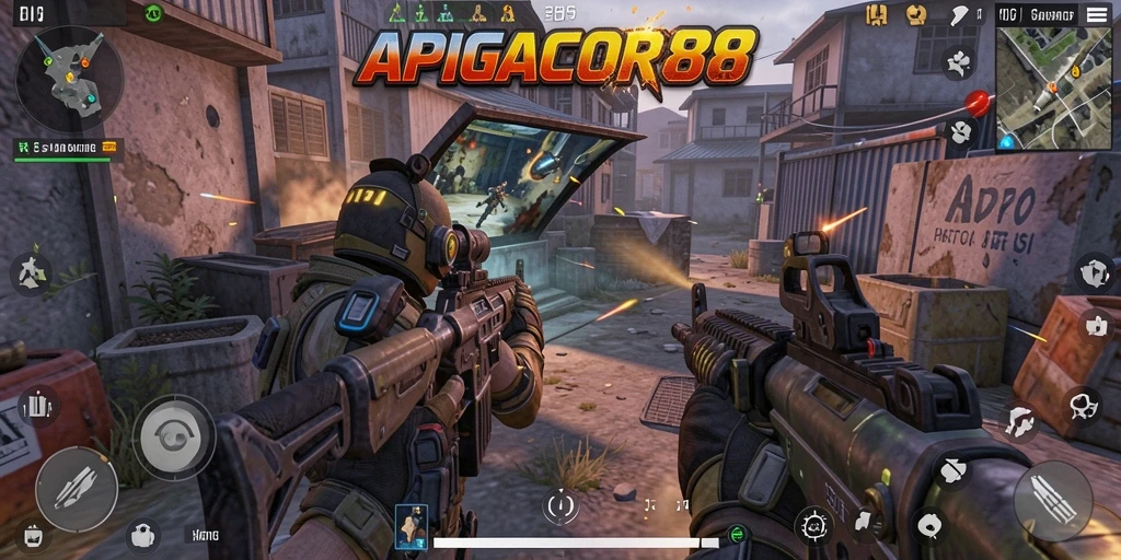 Tangkapan layar menunjukkan aksi gameplay intens di APIGACOR88.