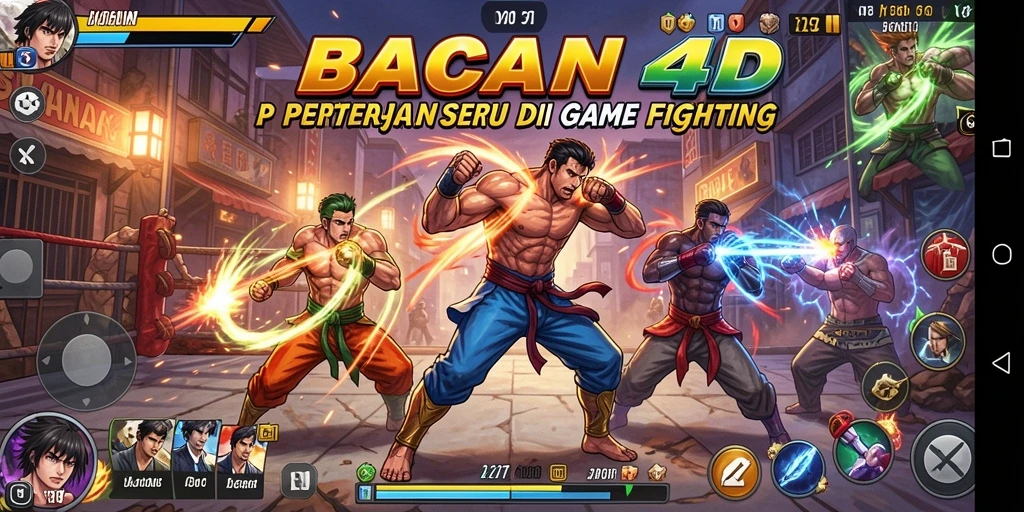 Tampilan utama gameplay BACAN4D dengan aksi pertarungan yang seru.