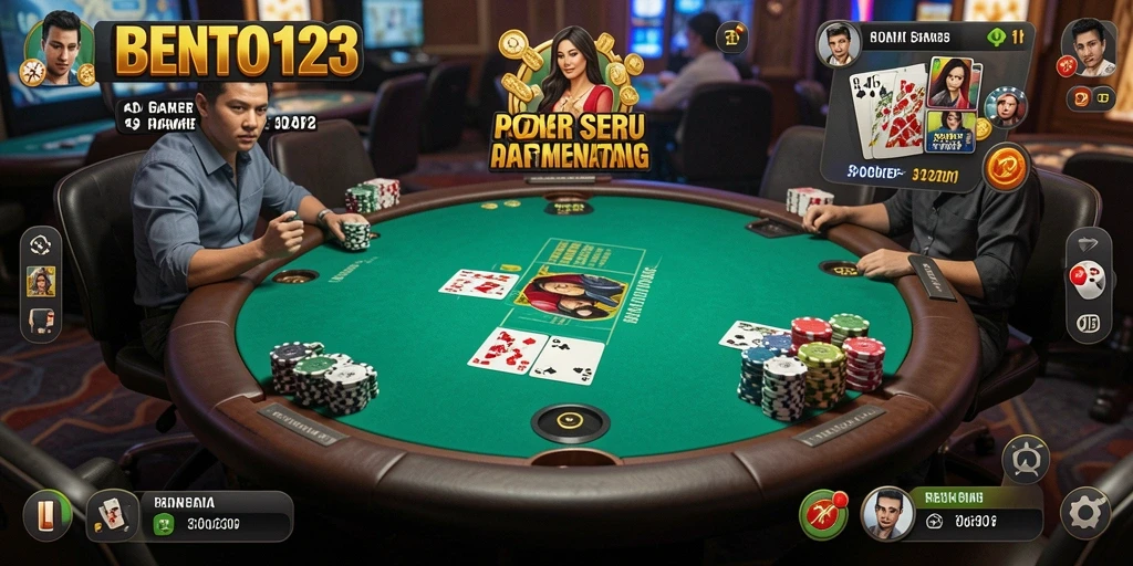 Screenshot gameplay Poker BENTO123 yang menarik dan kompetitif.