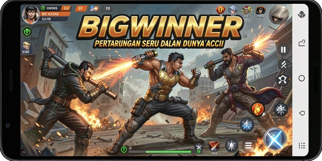 Tampilan gameplay mencengangkan dalam BIGWINNER dengan aksi yang mendebarkan.