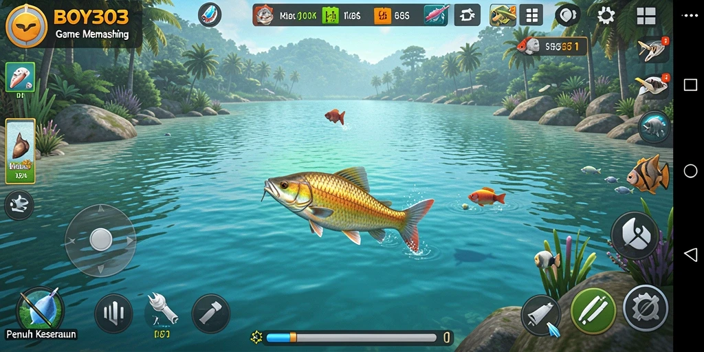 Tampilan screenshot gameplay <strong>BOY303</strong> menampilkan momen memancing yang seru.
