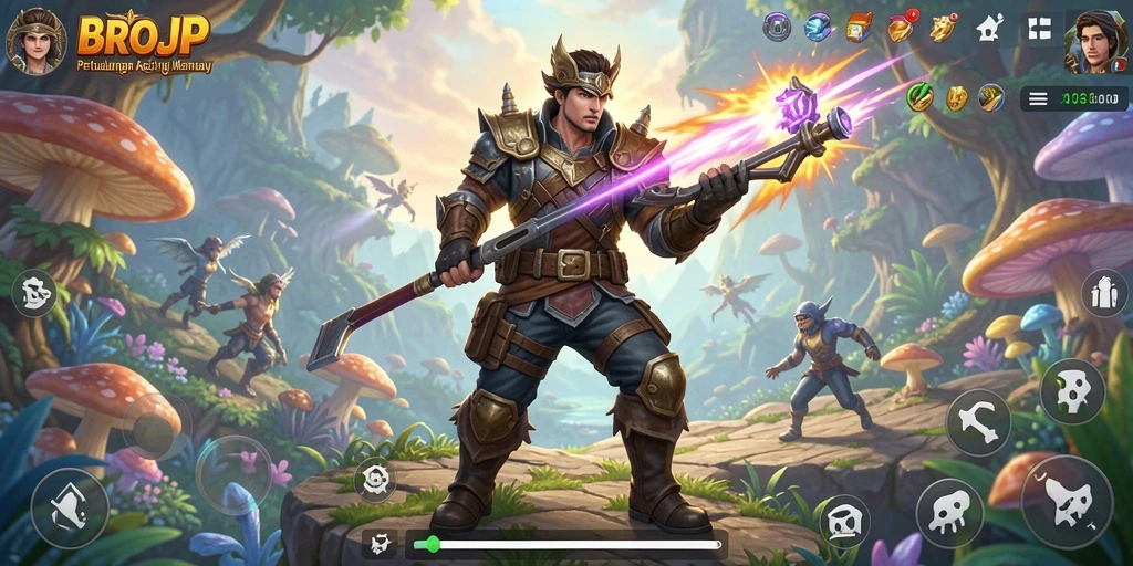 Tangkapan layar gameplay menarik dari BROJP dengan pertarungan seru.