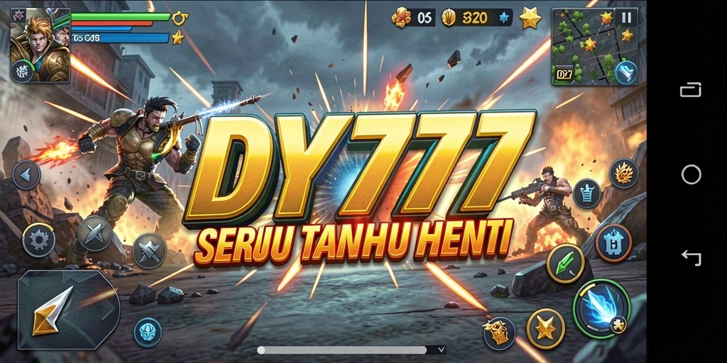 Tampilan gameplay DY777 dengan pertarungan yang mendebarkan.
