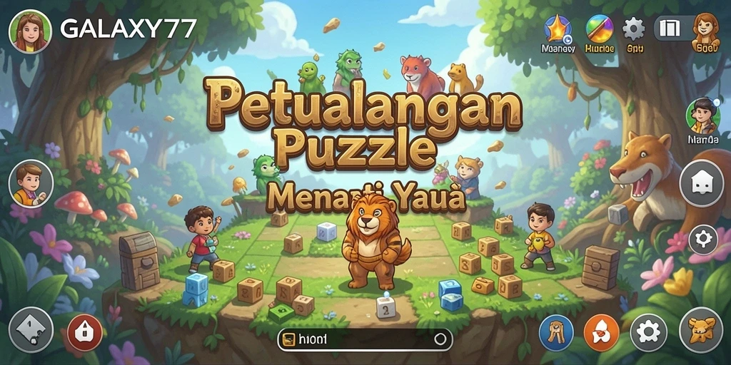 Tampilan gameplay GALAXY77 yang memukau dalam teka-teki luar angkasa.