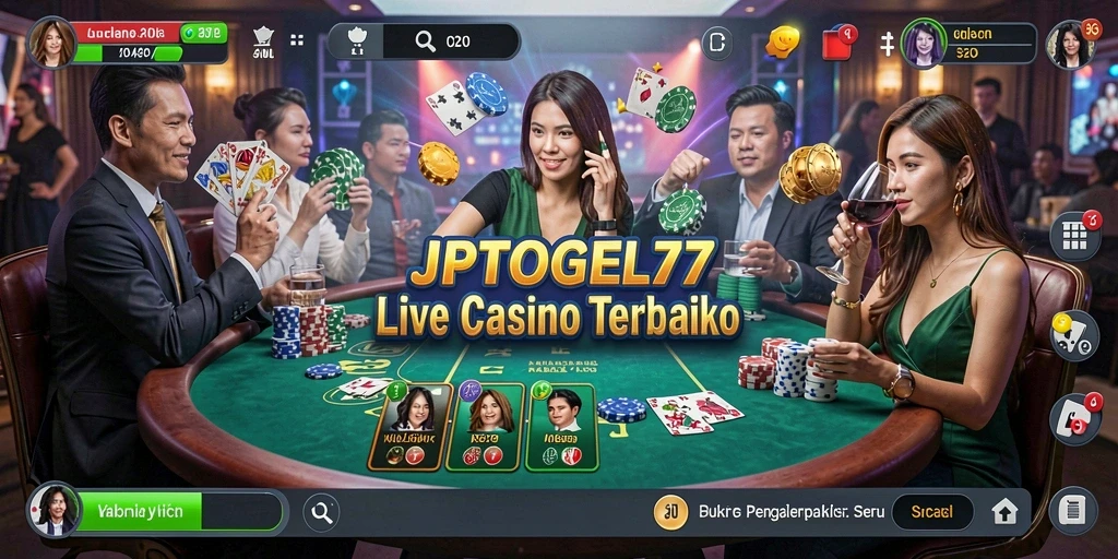 Screenshot JPTOGEL77 menampilkan permainan Live Casino yang seru dan interaktif.