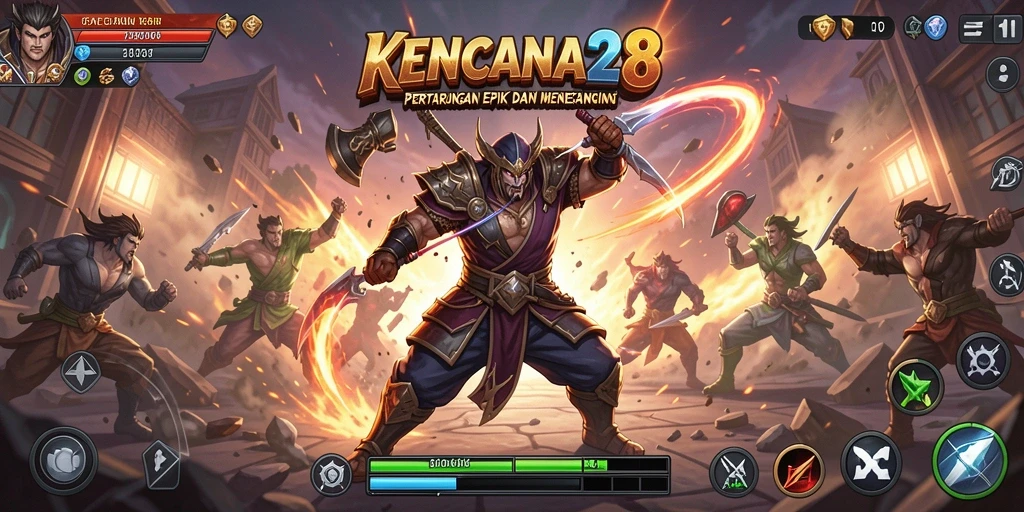 Screenshot menunjukkan pertarungan seru di KENCANA28.