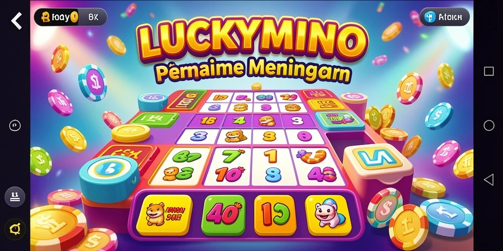 Tampilan gameplay seru di LUCKYMINO saat bermain Bingo.
