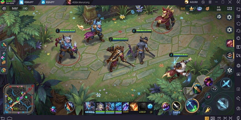 Screenshot dari gameplay MOBA yang menarik dan seru.