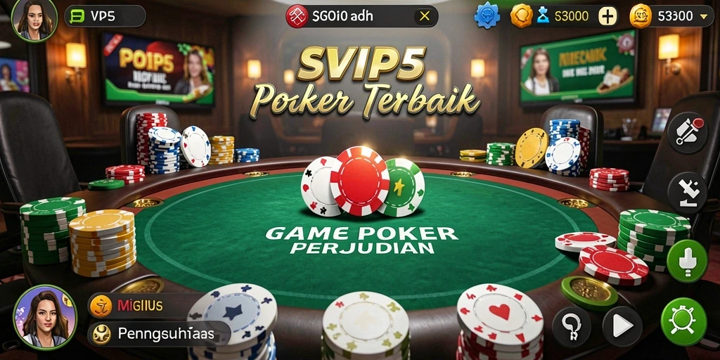 Tampilan gameplay menarik dari SVIP5 yang penuh aksi Poker.