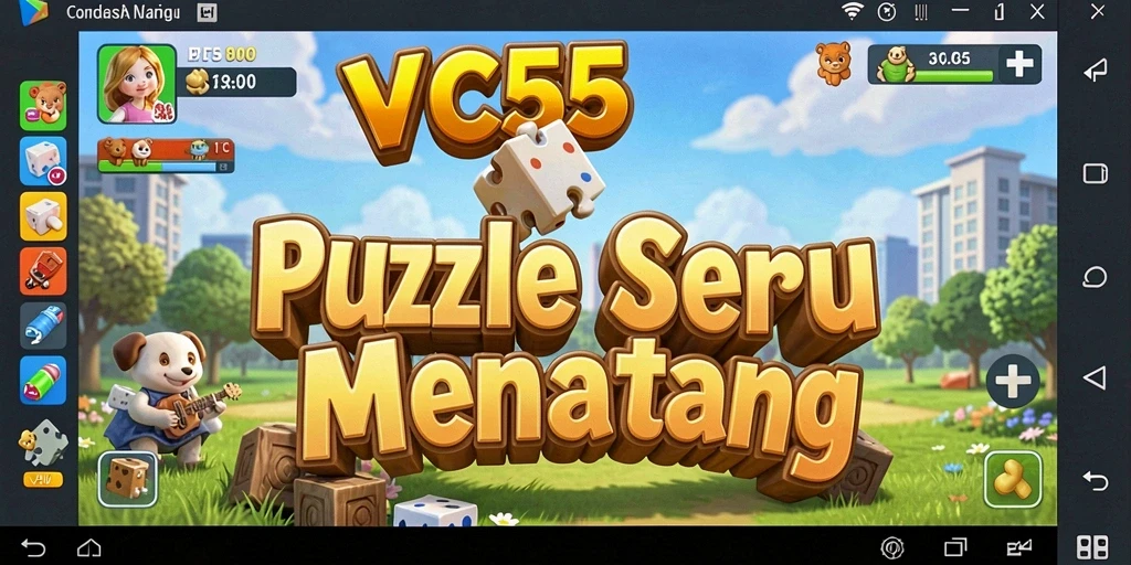Tampilan gameplay VC55 yang penuh warna dan menantang.
